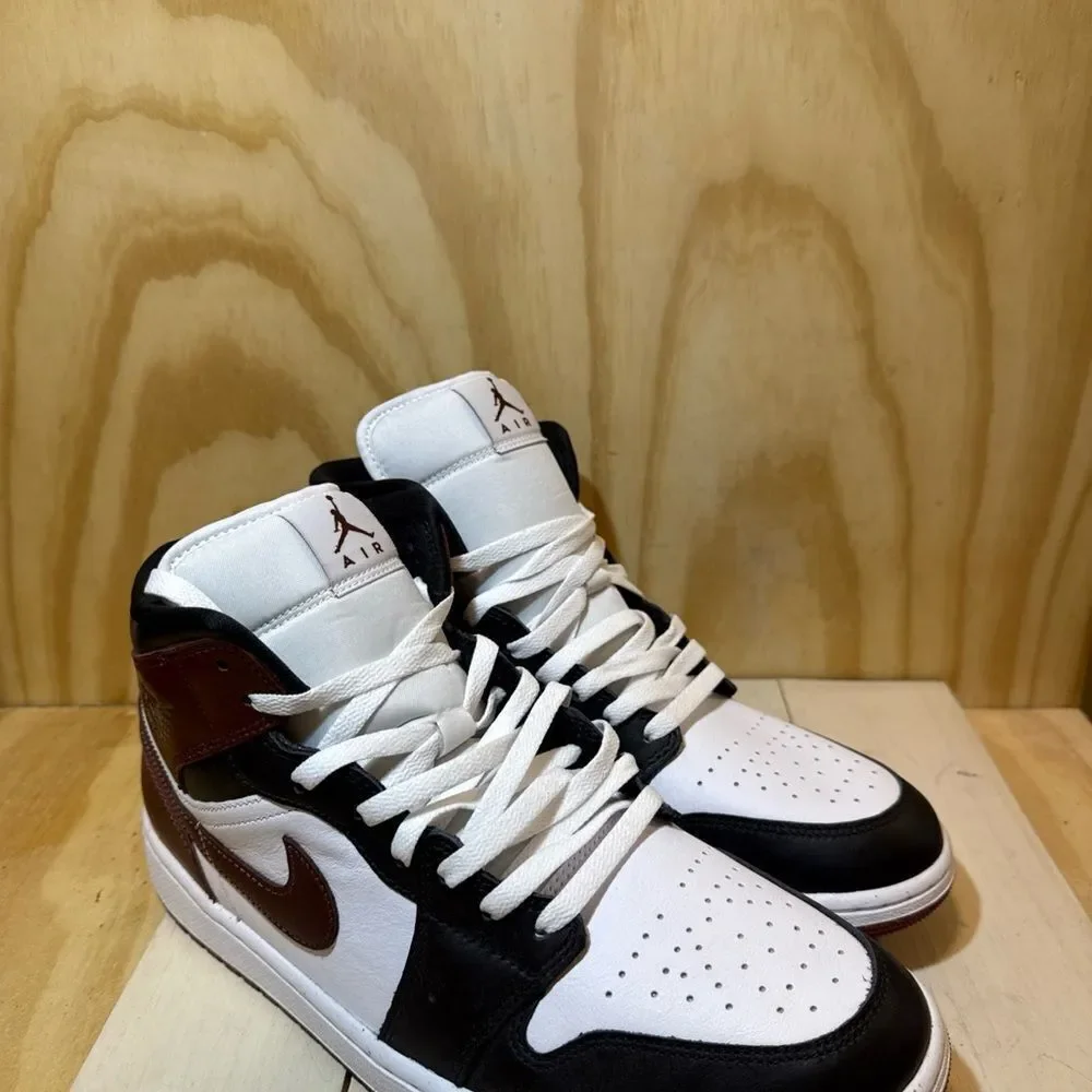 Air Jordan 1 Mid SE Men's Size 12 Shoes White/Dark Pony/Black, HF3216-102